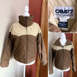 Vintage 1970s Camp 7 Boulder Colorado Gore-Tex Women's Jacket Tan & Brown Sz XS